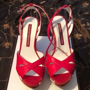 Red sandals size 7